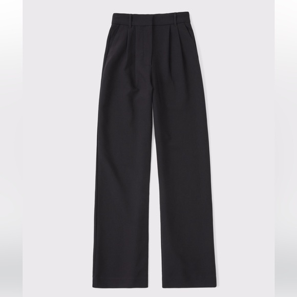 Abercrombie Navy Wide-Leg Trousers - Picture 3 of 8